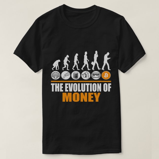Bitcoin Evolution des Geldes Funny BTC Cryptocurre T-Shirt (Design vorne)