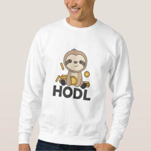 Bitcoin Faultier Coins halten digitale Währung Sweatshirt