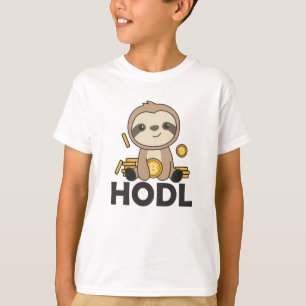 Bitcoin Faultier Coins halten digitale Währung T-Shirt