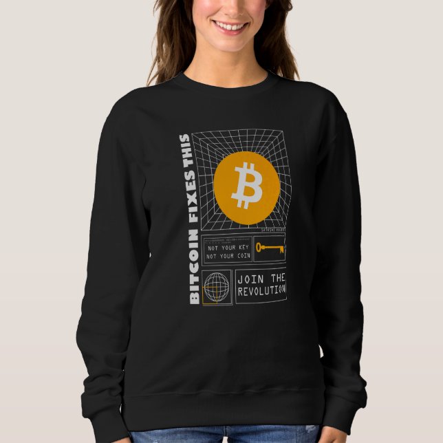 Bitcoin Fixes Dieser 80er 90er Retro Cyber Futuris Sweatshirt (Vorderseite)