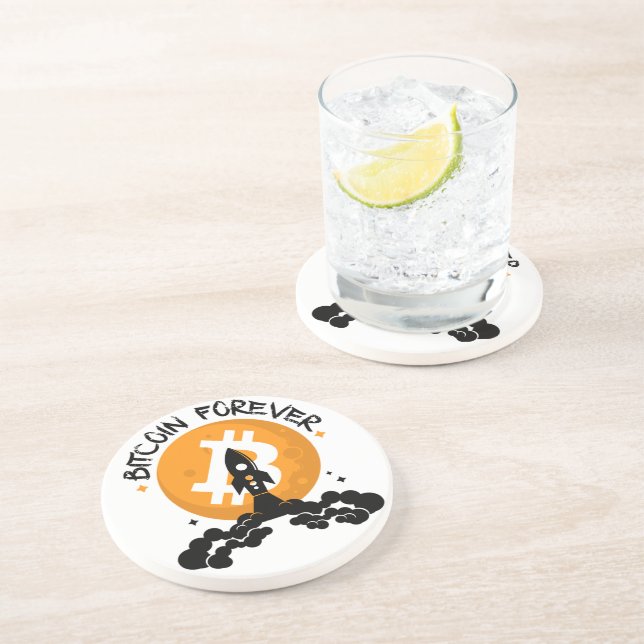 Bitcoin Forever Getränkeuntersetzer (Seite)
