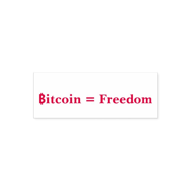 Bitcoin = Freedom Self Inking Rubber Briefmarke Permastempel (Design)