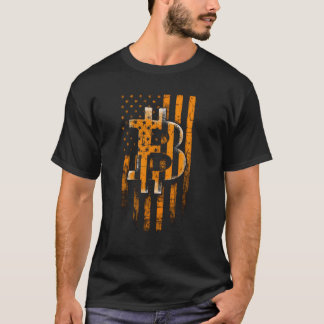 Bitcoin-Freiheitsflagge Crypto-Streetwear-Design T-Shirt