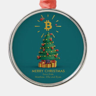 Bitcoin Frohe Weihnachts-Kryptowährung Individuell Ornament Aus Metall
