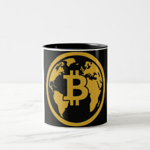 Bitcoin globales Vermögensbecher Zweifarbige Tasse
