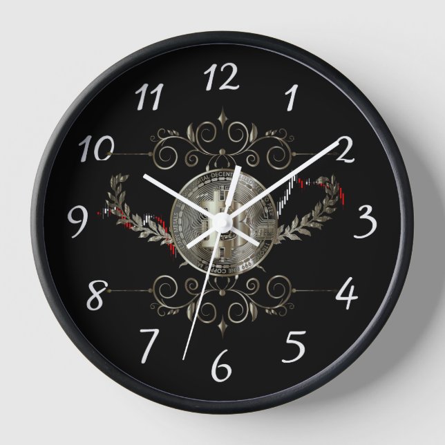 Bitcoin Gold Coin Round Clock Uhr (Vorderseite)