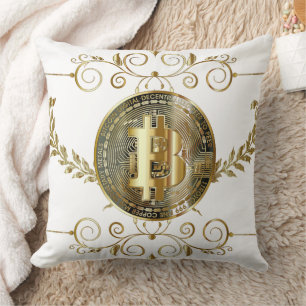 Bitcoin Gold Coin Throw Kissen
