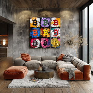 Bitcoin Graffiti Art Collection mit fett Farben Poster