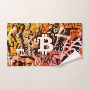 "Bitcoin Graffiti" (Stil #3) Street Art Handtuch