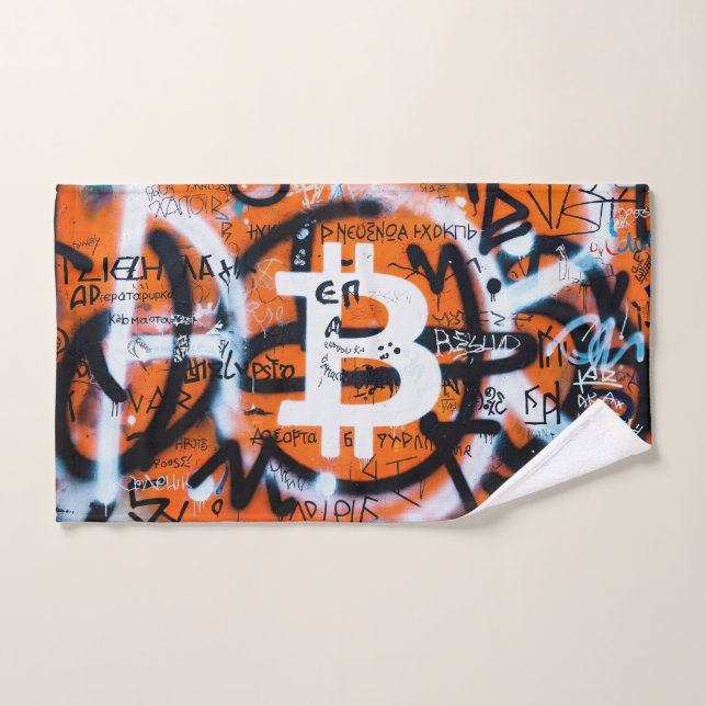 "Bitcoin Graffiti" (Stil #4) Street Art Handtuch (Handtuch)