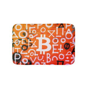 "Bitcoin Graffiti" (Stil #7) Street Art Badematte