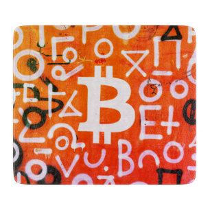 "Bitcoin Graffiti" (Stil #7) Street Art Schneidebrett