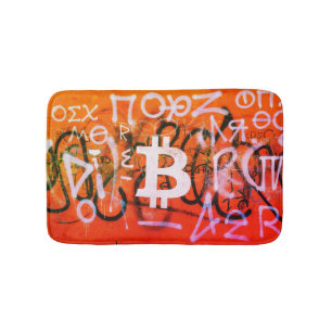 "Bitcoin Graffiti" (Stil #9) Street Art Badematte