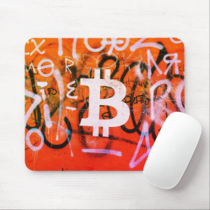 "Bitcoin Graffiti" (Stil #9) Street Art Mousepad