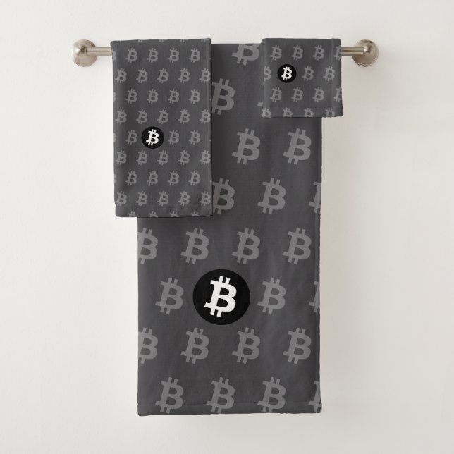 Bitcoin Grau Badhandtuch Set (Insitu)