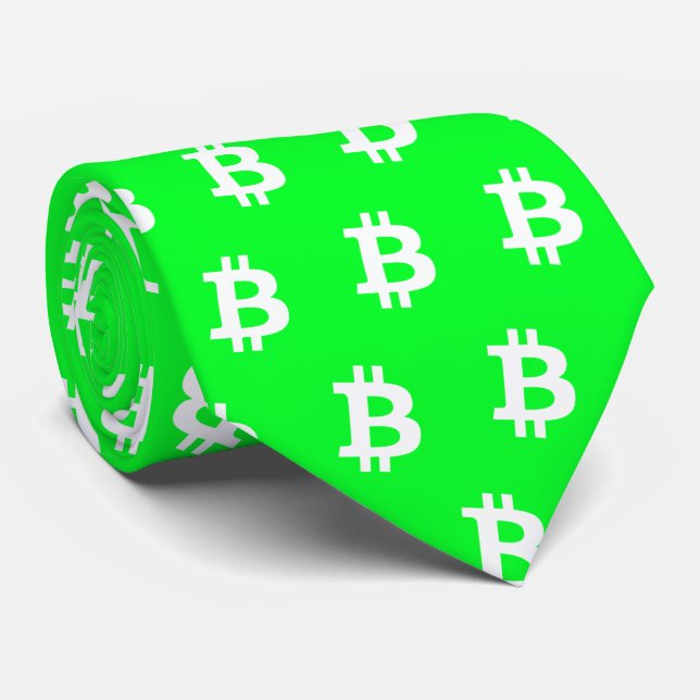 Bitcoin Green #3 Krawatte (Gerollt)