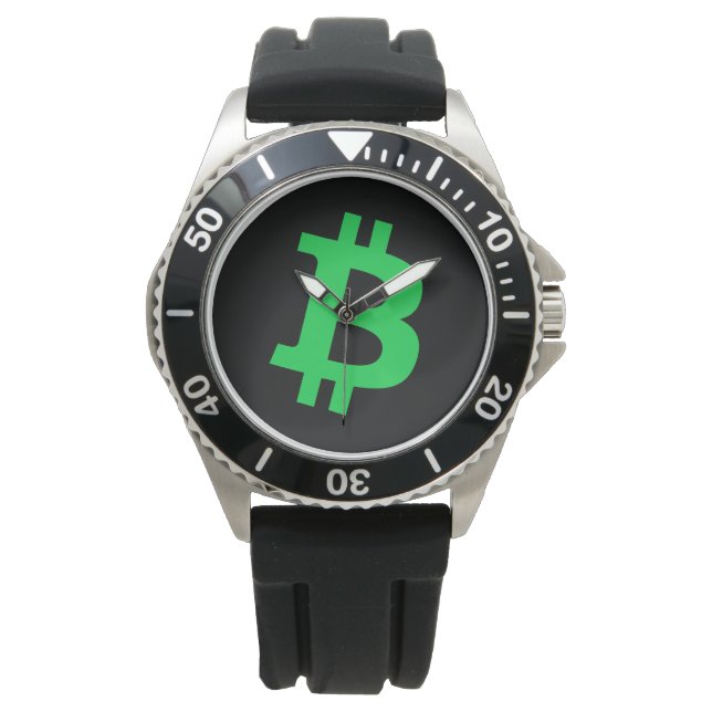 Bitcoin Green Day Armbanduhr (Vorderseite)