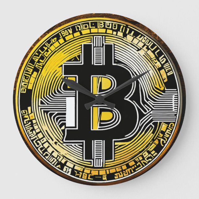 Bitcoin Große Wanduhr (Vorderseite)