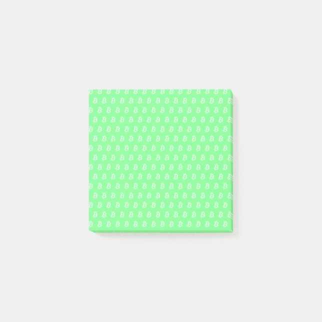 Bitcoin Grün Post-it Klebezettel (Vorderseite)