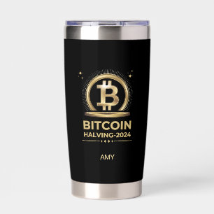 BITCOIN HALVING 2024 digitale Krypto-Währung Thermobecher