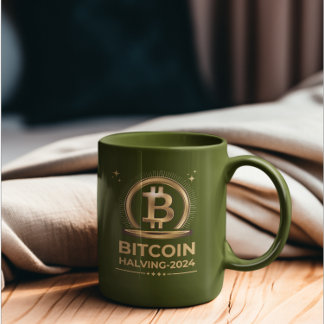 BITCOIN HALVING 2024 digitale Krypto-Währung Zweifarbige Tasse
