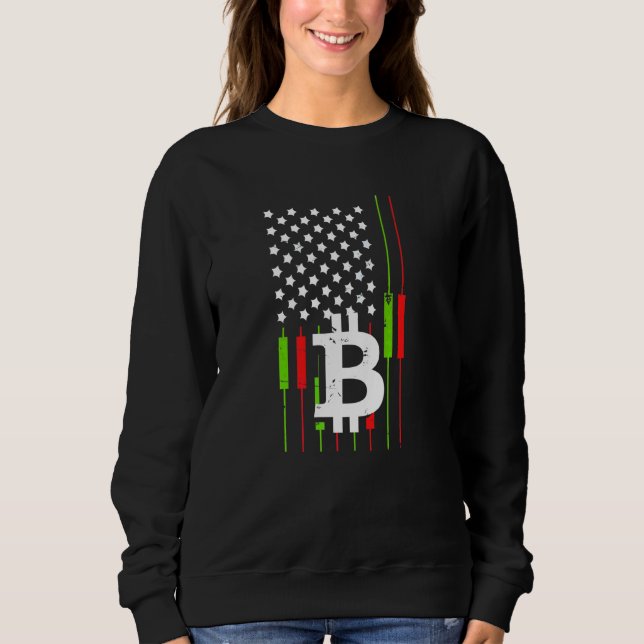 Bitcoin-Handel US-Flagge Kryptowährung Btc Bitcoin Sweatshirt (Vorderseite)