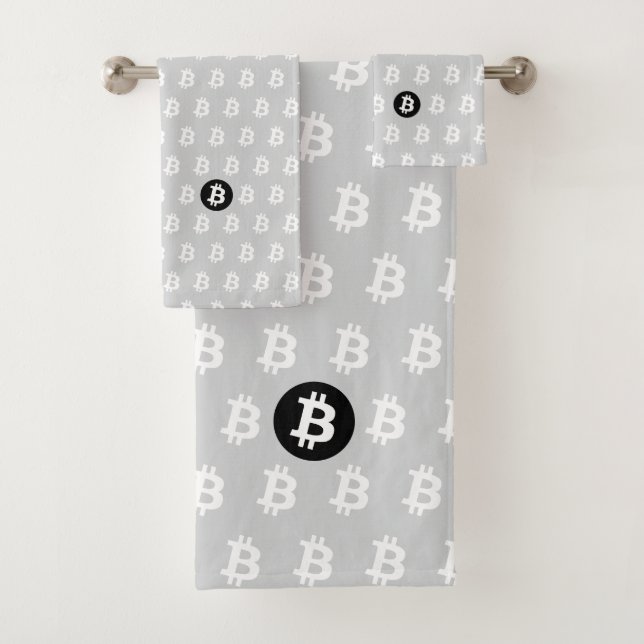 Bitcoin Hellgrau Badhandtuch Set (Insitu)