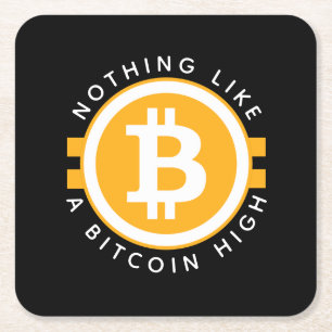 Bitcoin High Rechteckiger Pappuntersetzer