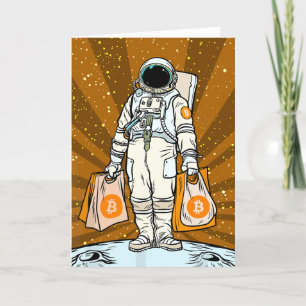 BITCOIN-HODL-Crypto Astronaut Qr-Code Dankeskarte
