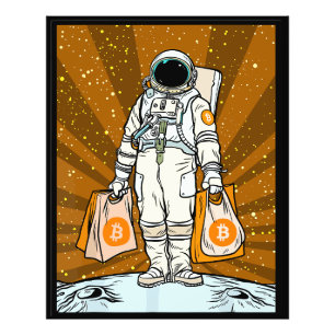 BITCOIN-HODL-Crypto-Astronautin Fotodruck