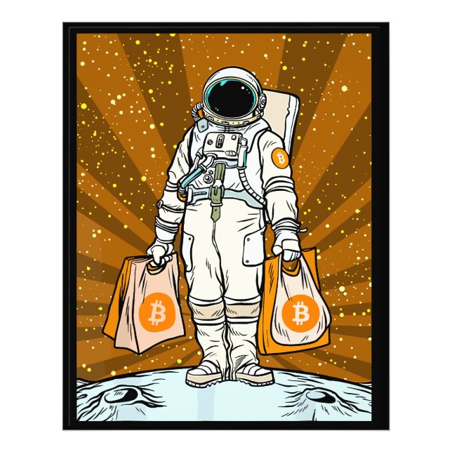BITCOIN-HODL-Crypto-Astronautin Fotodruck (Vorne)