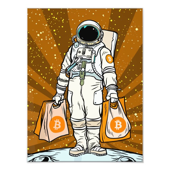 BITCOIN-HODL-Crypto-Astronautin Fotodruck (Vorne)