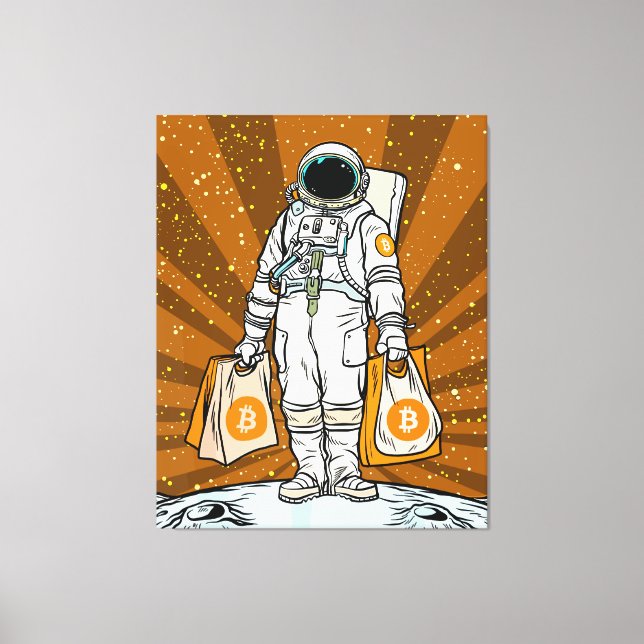 BITCOIN-HODL-Crypto-Astronautin Leinwanddruck (Vorderseite)