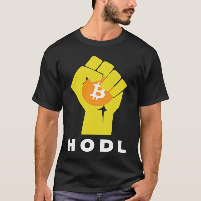 Bitcoin Hodl Hand The Bitcoin Raised Fist Hodl T-Shirt (Vorderseite)