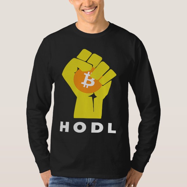 Bitcoin Hodl Hand The Bitcoin Raised Fist Hodl T-Shirt (Vorderseite)