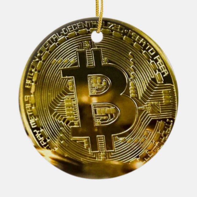 Bitcoin Keramik Ornament (Vorne)
