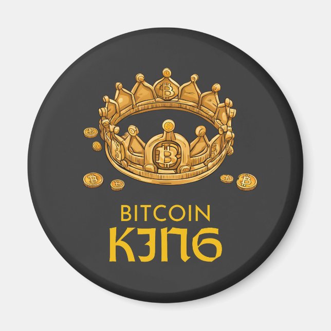 Bitcoin King Crypto King Vatertag Magnet (Vorne)