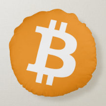 Bitcoin Kissen einfache Logo Design Runde Orange
