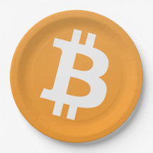Bitcoin klassisches Logo auf bitcoin Partyplatte