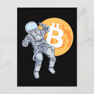 BITCOIN - Krypto Astronaut - zum Mond Feiertagspostkarte