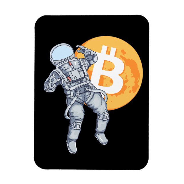 BITCOIN - Krypto Astronaut - zum Mond Magnet (Vertikal)
