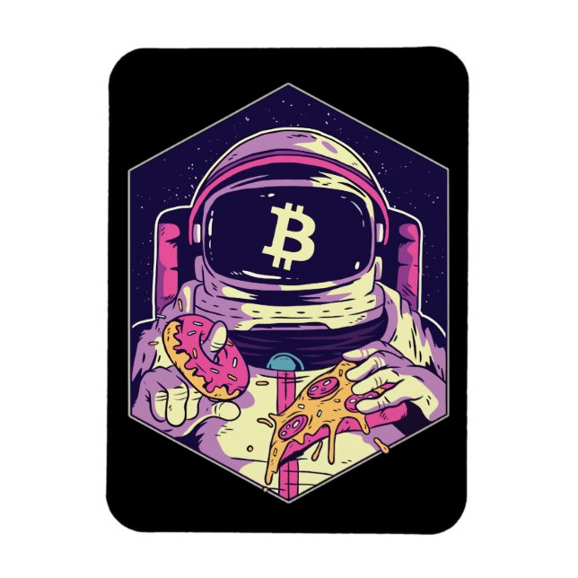BITCOIN-Krypto-Astronautin Magnet (Vertikal)