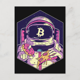 BITCOIN-Krypto-Astronautin Postkarte
