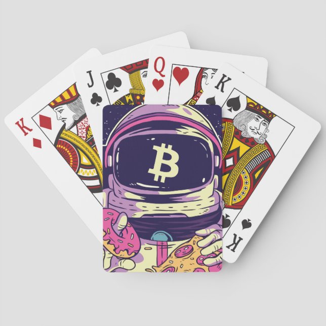 BITCOIN-Krypto-Astronautin Spielkarten (Rückseite)