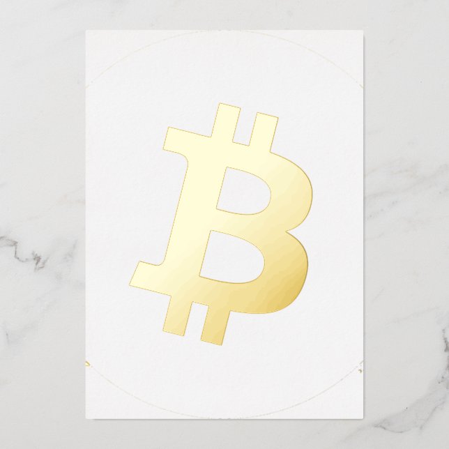 Bitcoin-Kryptowährung-Logo Folieneinladung (Vorderseite)