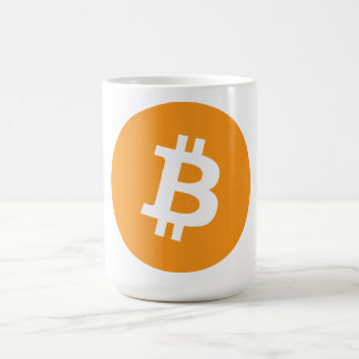 Bitcoin-Kryptowährung-Logo Kaffeetasse