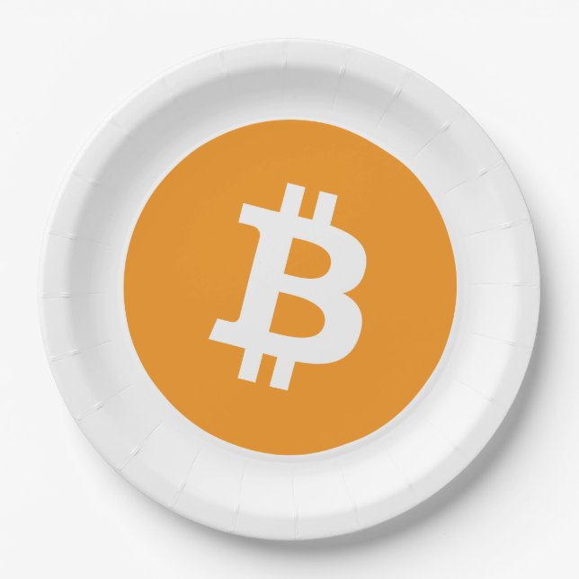 Bitcoin-Kryptowährung-Logo Pappteller (Vorderseite)