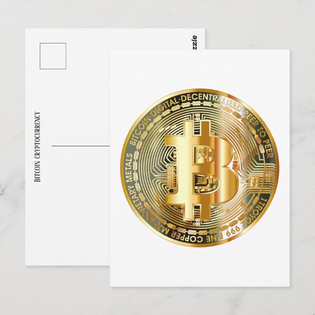 Bitcoin-Kryptowährung Postkarte (Vorne/Hinten)