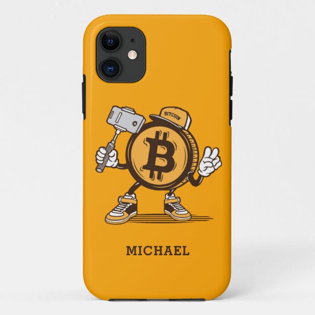 Bitcoin Kryptowährung Witziger Cartoon Personalisi Case-Mate iPhone Hülle (Rückseite)