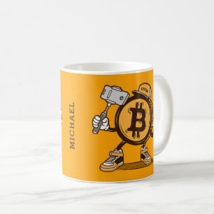 Bitcoin Kryptowährung Witziger Cartoon Personalisi Kaffeetasse